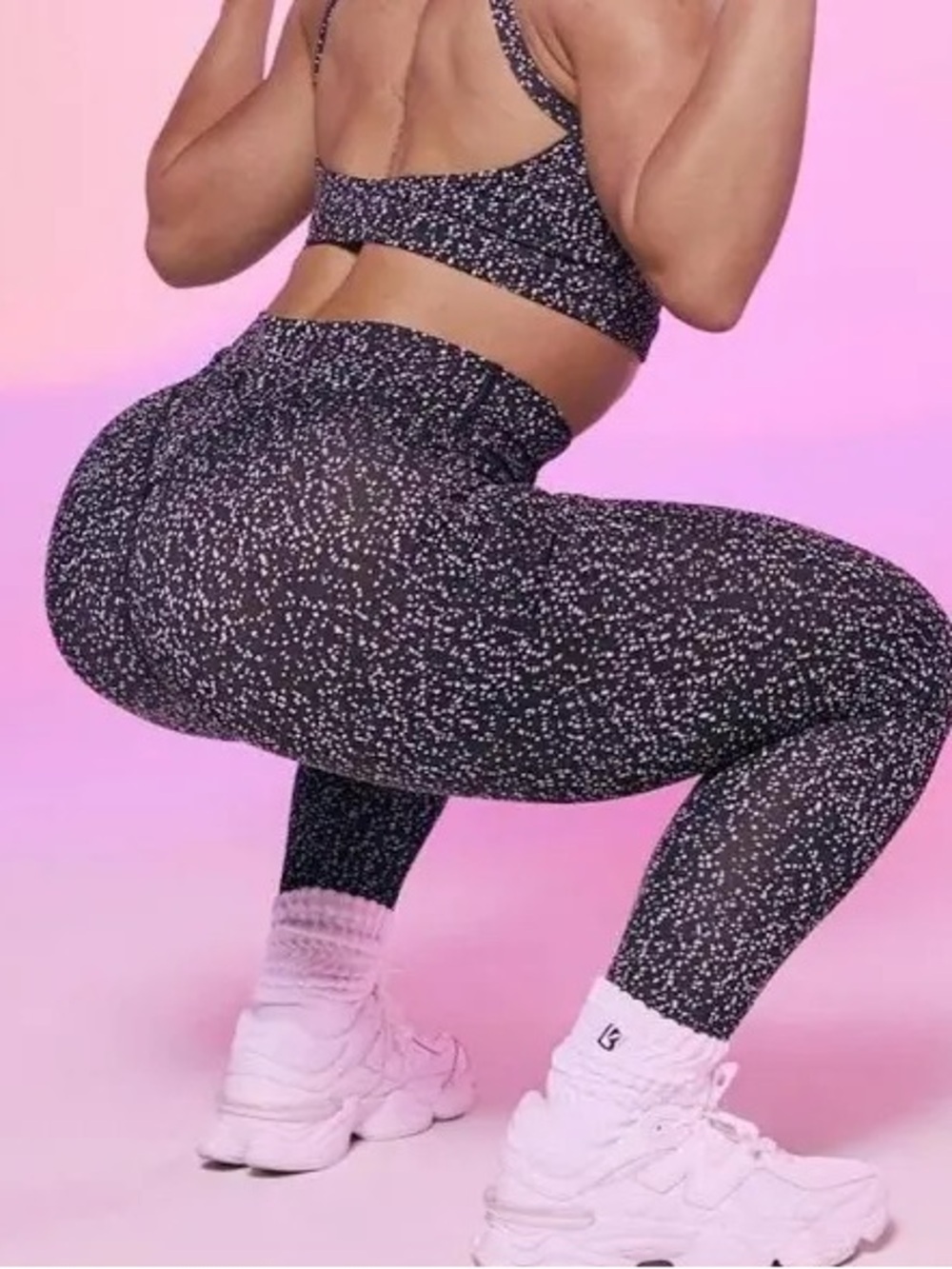 BuffBunny Rosa Jacquard High-Rise Leggings - Black Bossy print size small
